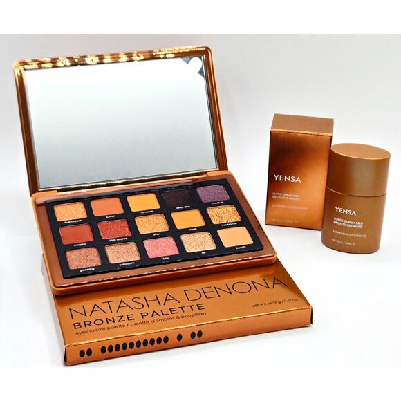 Natasha Denona Other - Natasha Denona Bronze Eyeshadow Palette w/ Yensa Super Serum Silk Bronzing Drops